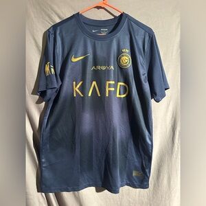 Nike Al Nassr FC Cristiano Ronaldo #7 Dri-FIT Soccer Jersey Navy Gold L